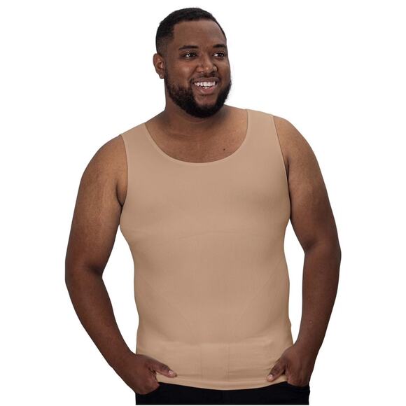 QORE LOGIQ Gynecomastia Body Shaper Compression Beige XXL - Picture 1 of 5
